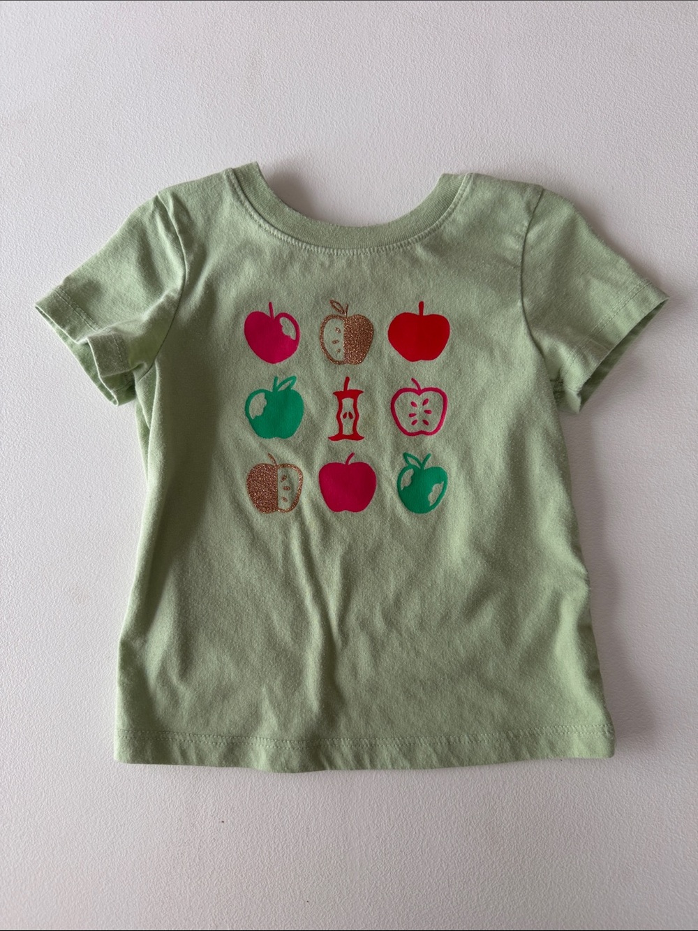 Cat & Jack - Green Tee with Colorful Apple Prints